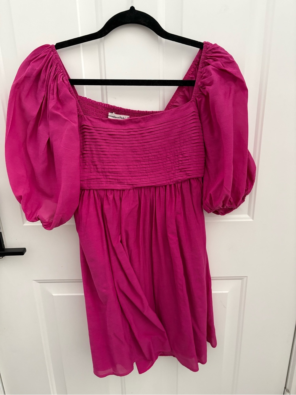 Abercrombie & Fitch Fuchsia Puff Sleeve Mini Dress